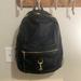 Rebecca Minkoff Bags | Black Rebecca Minkoff Vinyl And Leather Backpack With Gold Accents. | Color: Black/Gold | Size: Os