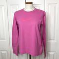 Nike Tops | Nike Crew Neck Long Sleeve T-Shirt, Pink Swoosh | Color: Pink | Size: L