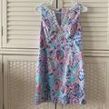 Lilly Pulitzer Dresses | Lilly Pulitzer Dress Size 2 Seashell Beach Dress Red Pink Blue White | Color: Blue/Red | Size: 2