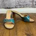 Coach Shoes | Coach Daryn Heels Turquoise Leather Women’s Size 8b | Color: Blue/Tan | Size: 8