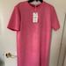 Zara Dresses | Brand New Brush Cotton Dress | Color: Pink | Size: L