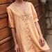 Free People Dresses | Free People Small Mari Mustard Yellow Short Sleeve Mini Dress Tunic Button Up | Color: Gold/Yellow | Size: S