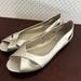 American Eagle Outfitters Shoes | American Eagle Cross Front Peep Toe Flats 6.5 Gold | Color: Gold/Tan | Size: 6.5