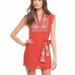 Free People Dresses | Free People Running Wild Embroidered Wrap Dress M | Color: Orange/Red | Size: Xs