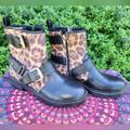 Nine West Shoes | Nine West Shoes Nine West Arria Women's Biker Boots Size 6m Used | Color: Black/Brown | Size: 6