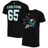 Men's Erik Karlsson Black San Jose Sharks Team Authentic Stack Name & Number T-Shirt