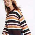 Madewell Sweaters | Madewell Payton Striped Wool/Alpaca Blend Pullover Style Sweater | Color: Brown/Pink | Size: S