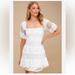 Free People Dresses | Free People White Lace Be Your Baby Babydoll Mini Dress Size Large | Color: White | Size: L
