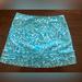 Lilly Pulitzer Skirts | Lilly Pulitzer Skort Teal And White Zipper Closure Ruffle Trim Size 0 | Color: Blue | Size: 0