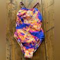 Nike Swim | Nike Womens Solar Canopy Cut Out One Piece In Racer Blue Size 28 | Color: Blue/Pink | Size: 28womens