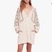 Free People Dresses | Free People All My Life Ivory Embroidered V Neck Long Sleeve Mini Dress Medium | Color: Cream/White | Size: M