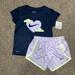 Nike Matching Sets | New Nike 2pc Shirt With Shorts Girls Set, Navy/Purple, Sizes 4, 5, 6 And 6x | Color: Blue/Purple | Size: Various