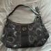 Coach Bags | Coach Gray And Silver Canvas Signature Stripper Hobo With Coach Gray Wallet | Color: Gray/Silver | Size: Os