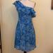 Jessica Simpson Dresses | Jessica Simpson Blue Abstract Floral One-Shoulder Dress, 6 | Color: Blue | Size: 6
