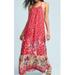 Anthropologie Dresses | Anthropologie Boho Kira Printed Maxi Dress Floreat Women’s Size S | Color: Purple/Red | Size: S