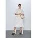 Zara Dresses | Nwt Zara Minimalist White Midi Wrap Dress | Color: White/Yellow | Size: Various