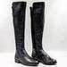 Michael Kors Shoes | Michael Kors Women Black Leather Elastic Fabric Riding Tall Boots Size 7.5 | Color: Black | Size: 7.5