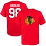 Connor Bedard, rotes Chicago Blackhawks-T-Shirt mit Spielername und -nummer für Jugendliche