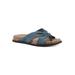 Plus Size Women's Malanga Sandal by White Mountain in Denim Blue Fabric (Size 8 1/2 M)