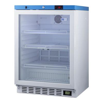 Summit Appliance ACR52GNSF456 EQTemp ACR Series 3.88 Cu. Ft. White / Blue Built-In Undercounter Glass Door Reach-In Medical Refrigerator with Temperature-Monitored Vaccine Storage - 115V