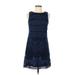 Eliza J Casual Dress - Shift: Blue Batik Dresses - Women's Size 8