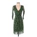 Weston Wear Casual Dress - Wrap: Green Print Dresses - Women's Size Small