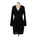 Zara Casual Dress - Sweater Dress: Black Solid Dresses - Women's Size Large