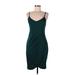 Zalalus Casual Dress - Slip dress: Teal Solid Dresses - New - Women's Size Large