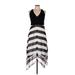 INC International Concepts Cocktail Dress - High/Low: Black Chevron/Herringbone Dresses - New - Women's Size Medium