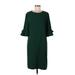 Hobbs London Casual Dress - Shift: Green Solid Dresses - Women's Size 10