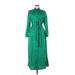 Ann Taylor LOFT Casual Dress - Shirtdress: Green Dresses - Women's Size 8