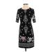 R&K Cocktail Dress - Shift: Black Print Dresses - Women's Size 2 Petite