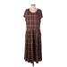 Torrid Casual Dress - Midi: Brown Argyle Dresses - Women's Size 2 Plus