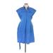 Croft & Barrow Casual Dress - Shirtdress: Blue Dresses - New - Women's Size 2X-Large