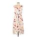 Lucky Brand Casual Dress - Wrap: Ivory Paisley Dresses - Women's Size Large