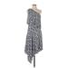 Banana Republic Casual Dress - High/Low: Gray Floral Motif Dresses - Women's Size 2