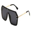 YGDBFB88 Sunglasses Trendy Fashionable Sunglasses Square Frame Trendy Large Frame Outdoor Uv400 Same Style Sunglasses For Men And Women Sunglasses Unisex (Color : Black, Size : A)