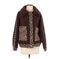 Vigoss Faux Fur Jacket: Brown Leopard Print Jackets & Outerwear - Women's Size Small