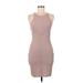 Charlotte Russe Casual Dress - Bodycon: Tan Solid Dresses - Women's Size Medium