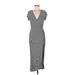 Rolla Coster Casual Dress - Midi: Gray Marled Dresses - Women's Size Large