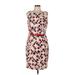 Evan Picone Casual Dress - Sheath: Red Checkered/Gingham Dresses - Women's Size 12