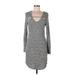 Bailey Blue Casual Dress - Sweater Dress: Gray Tweed Dresses - Women's Size Large