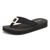 Badezehentrenner LASCANA, Damen, Gr. 43, schwarz, Obermaterial: 100% Textilmaterial. Decksohle: 100% Synthetik. Laufsohle: 100% Synthetik, unifarben, casual, Schuhe, Sandale, Pantolette, Badeschuh mit Zier Applikation VEGAN