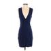 Tart Cocktail Dress - Mini: Blue Solid Dresses - Women's Size Small