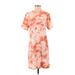 Gianni Bini Casual Dress - Shift: Orange Acid Wash Print Dresses - Women's Size Small