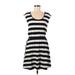 Banana Republic Factory Store Casual Dress: Gray Stripes Dresses - Women's Size Medium