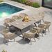 PURPLE LEAF 7 Pieces Outdoor Dining Set with Patio Aluminium Dining Table and Wicker Rattan Chairs