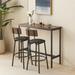 3-Piece Dining Table Set Bar Table Set With 2 Bar Stools PU Soft Seat With Backrest And 1 Table