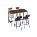 5-Piece Pub High Dining Table Set, Pub Table, 4 PU Leather Bar Chairs