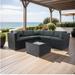 Set of 6 PE Rattan Sectional Outdoor Furniture Cushioned Sofa Set with 3 Storage Under Seat, Grey